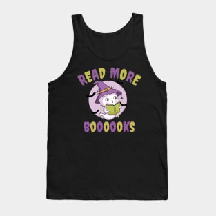 Funny Halloween ghost reading a book. Read more Boooooks Tank Top